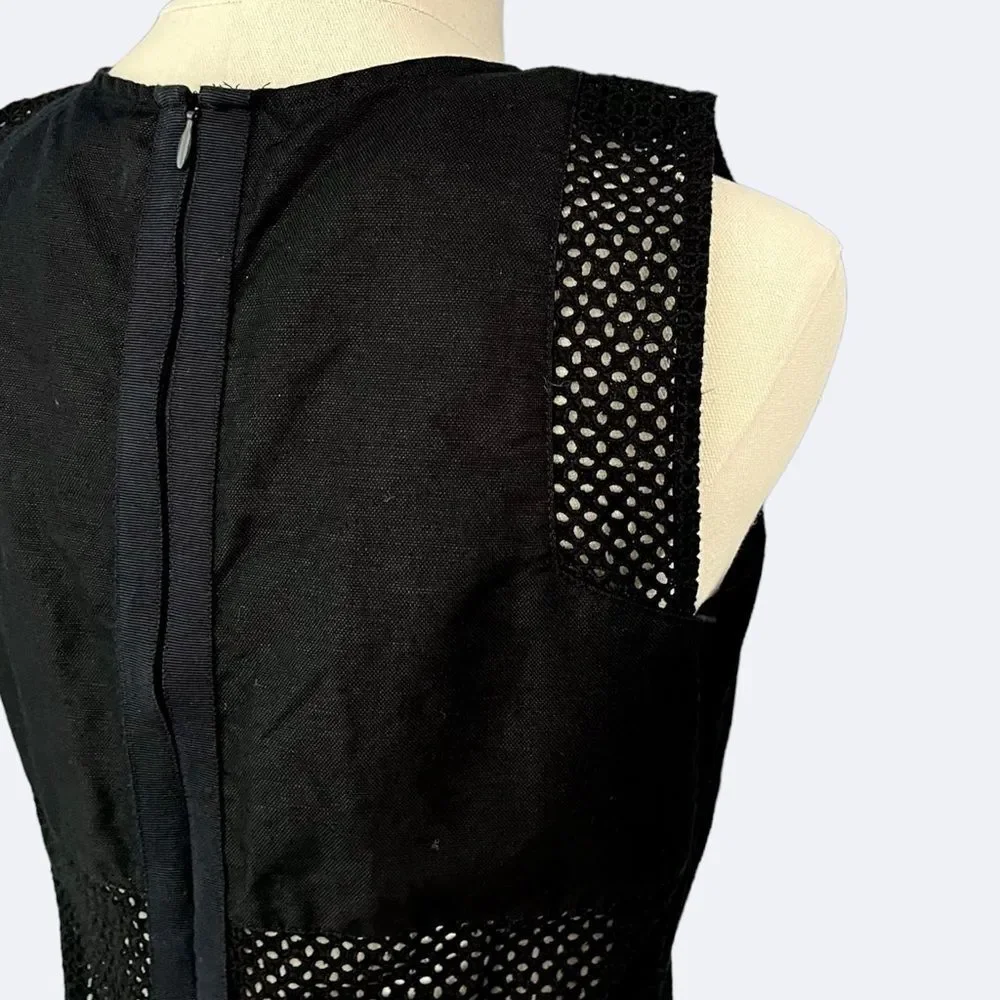 LOFT NWOT Linen mix sleeveless sheath dress in Black Size 4 - Picture 6 of 10
